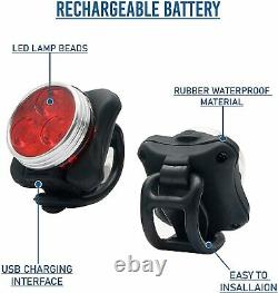 Super Bright Bike Light Set, USB Rechargeable Bicycle Lights, IPX4 Waterproof