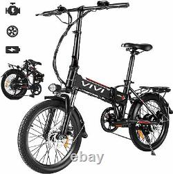 VIVI EBike Electric Bicycle Folding Bike 250W 20 Professional Commuter BLACK