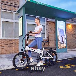 VIVI E-Bike Electric Bike Folding Bicycle 350W Professional Commuter WHITE