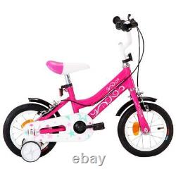 VidaXL Kids Bike 12 inch Black and Pink