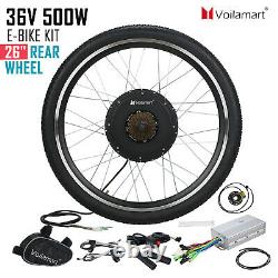 Voilamart 36V500W Rear Electric Bicycle E-Bike Wheel Conversion Kit 26 Clying