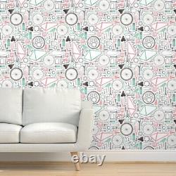 Wallpaper Roll Bike Cycling Parts Boys Bicycle Wheels Gears 24in x 27ft