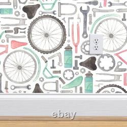 Wallpaper Roll Bike Cycling Parts Boys Bicycle Wheels Gears 24in x 27ft