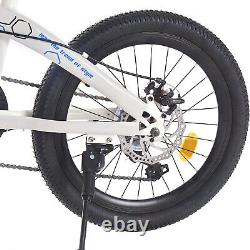 White Unisex Folding Bike 20 inch Wheels Bike 7 Speed Disc Brakes Bicycle NEW