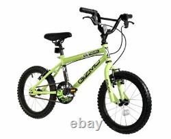 XN Gizmo Kids BMX Bike Junior 16 Wheel Unisex Bicycle 1 Spd V-Brakes Lime Green